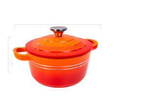 Medidas da Caçarola Laranja 24cm RedSilver